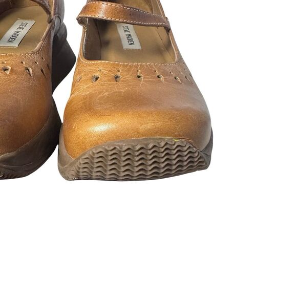 Vintage Y2K Steve Madden Jazmine Brown Leather Chunky Mary Jane Shoe Sz 7.5 B - Picture 4 of 16